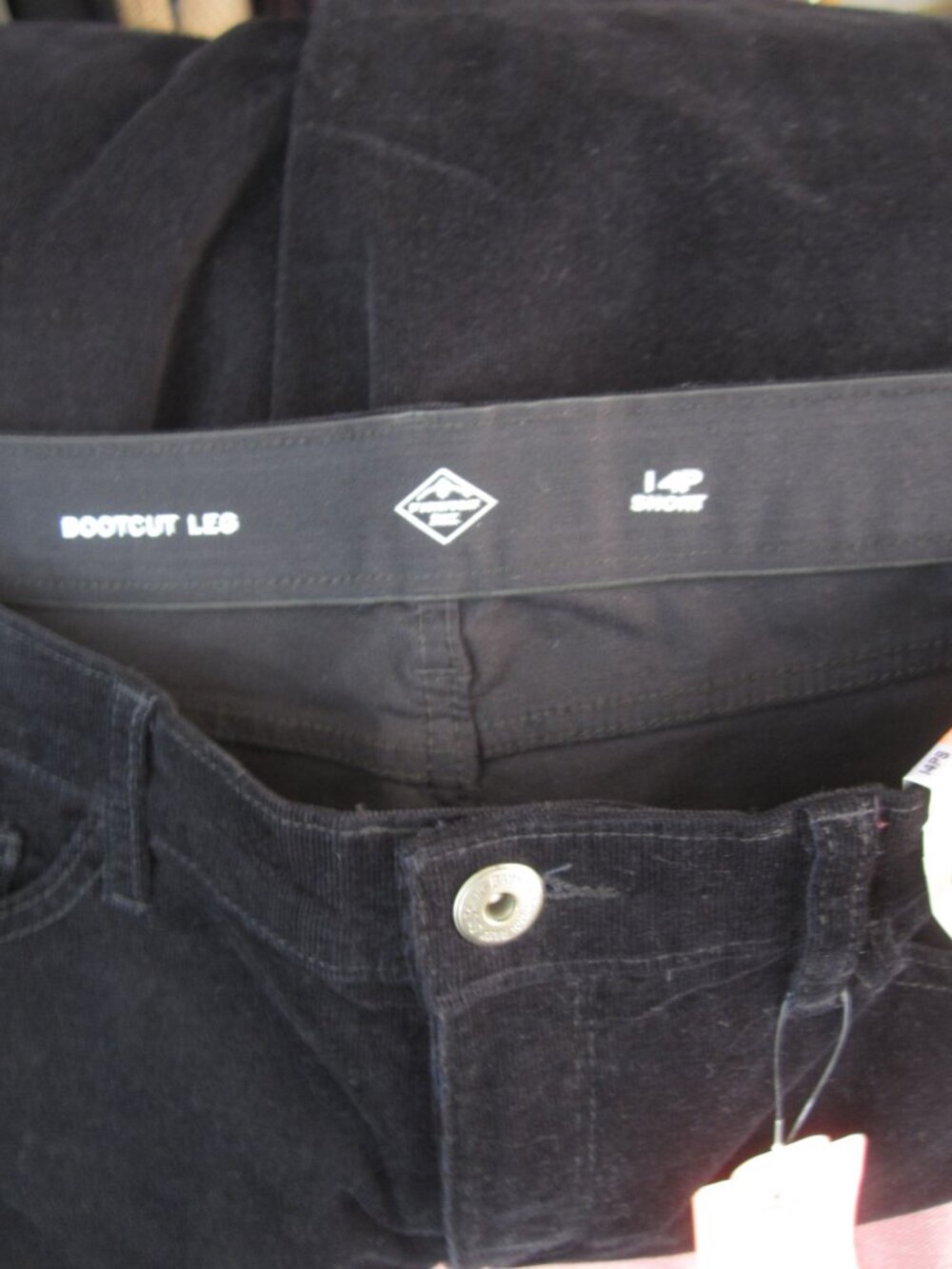 St. John's Bay Size 14P Short 14PS NEW Black Corduroy Pants Jeans Tummy Control - Picture 8 of 12